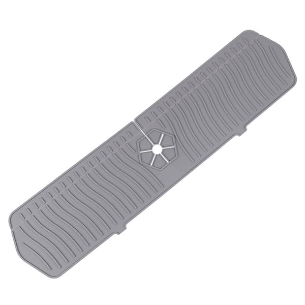 Silikon Kranmatta Vattenuppsamlare för Kran, Kökskran, Grå Gray 35*14.8CM