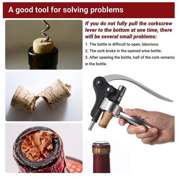 Wine Corkscrew Set - [2020 Upgraded] Wine Opener Kit with Foil Cutter, Wine Stopper and Extra Spiral