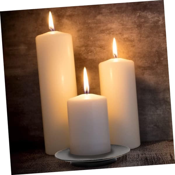 4st Scented Candle Tray Iron Art Black Round Candle Holder for Home Decor