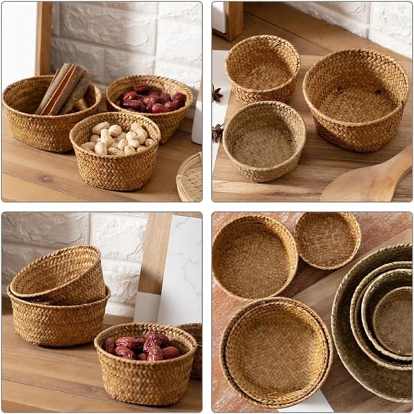 Comfortable Bread Basket Woven Basket Seaweed Material Multifunctional Fruit Holder