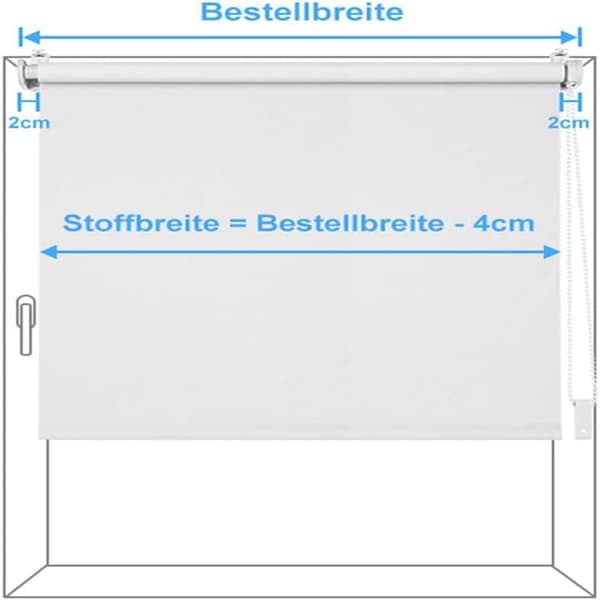 Roller blinds without drilling - White 30 x 150 cm - Roller blinds that can be installed without drilling, privacy screen, sun protection