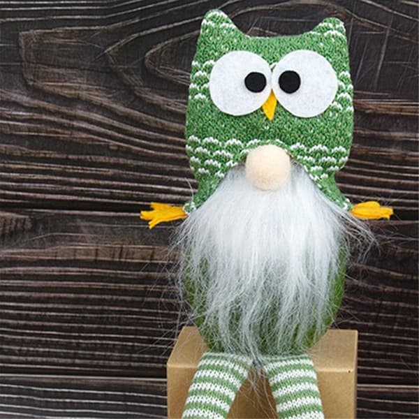 2 st Ugglegnome-prydnader Stickade Ugglegnome-prydnader för tecknade svenska tomte-uggleleksaker Kramgoa So-lingling Som visas As Shown