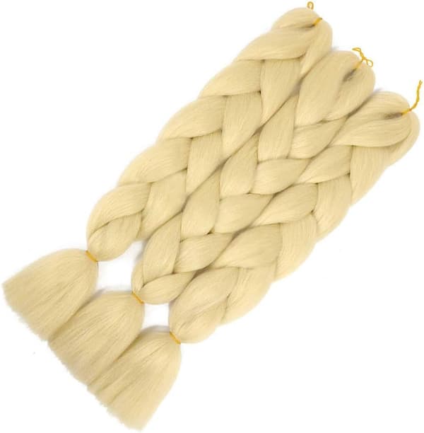 3-pack Syntetiskt Fläthår Yaki-Textur Lätt att Fläta Försträckt 61 cm (Blond)