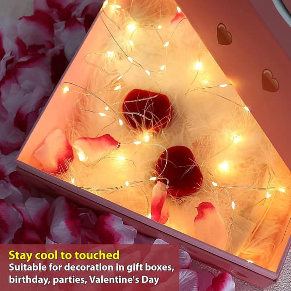 12 Pack LED String Lights, 2.1m 20 LEDs Warm White Battery Operated Fairy Lights, Waterproof Mini LED String Lights