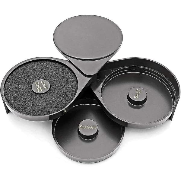 3-Tier Bar Rimmer, Margarita Salter Cocktail Bar Accessories, Bartender Tool Salt Box Spice Container
