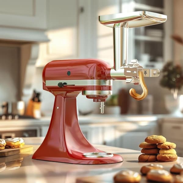 Cookie Cutters in Stainless Steel with 4 Shapes for Kitchenaid Grinders, Cookie Cutters with Connection Ring for Bosch Grinders, Perf