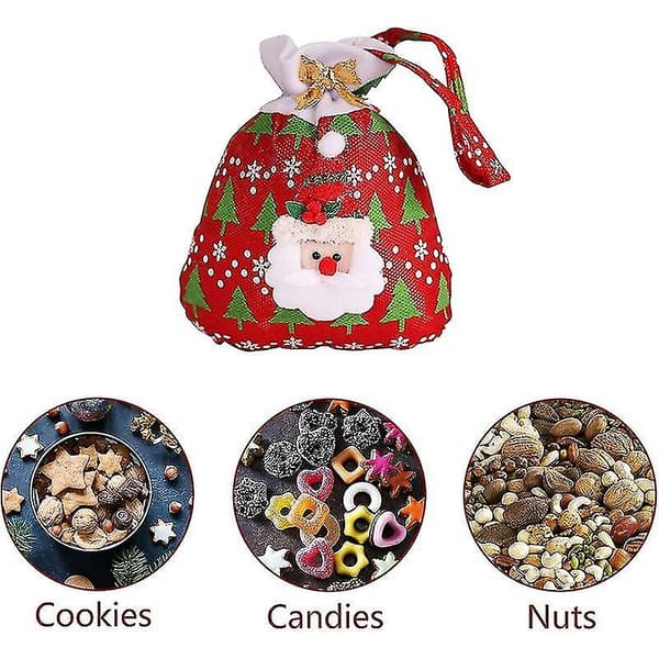 Julklappspåse med dragsko, festpåsar för jul, julklappspåse med dragsko, hängande presentpåse