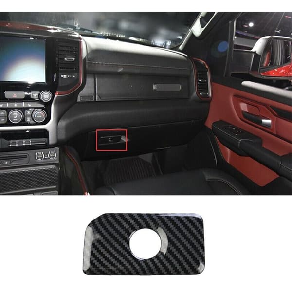 Bil Co-Pilot Boks Håndtag Cover Trim til Ram 1500 2019-2021 ABS Fiber