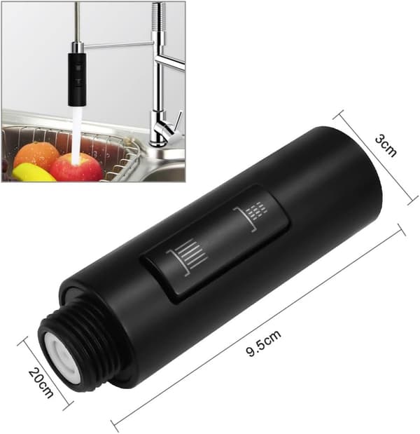 Extendable Spray Faucet 2 Modes Kitchen Spray Faucet Black Extendable Kitchen Spray Plastic Replacement Shower Head Bathroom Shower Head