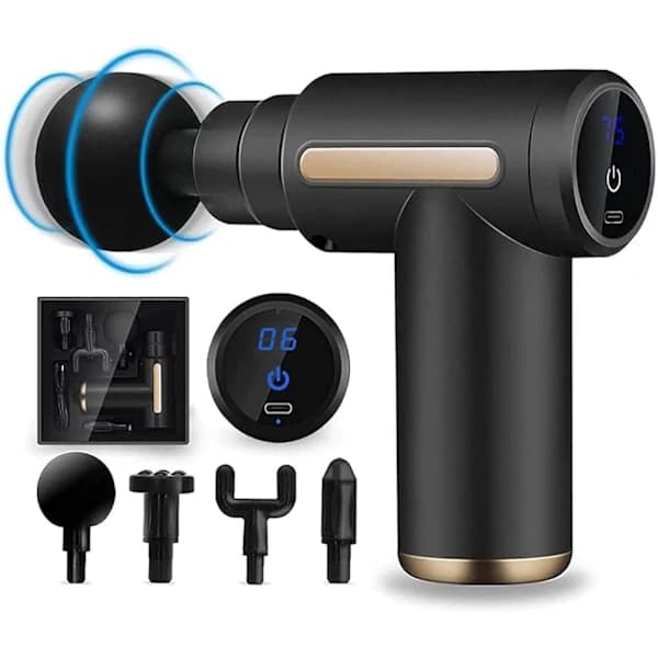 Mini Massage Gun, Muscle Gun, Deep Tissue Massage Gun, LCD Touch Screen, Type-C Percussion Muscle Massage