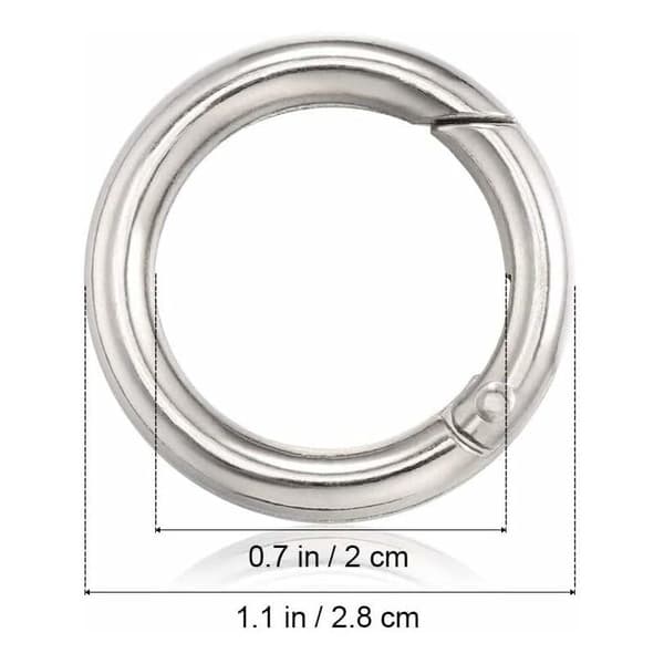 Bag Hook, 30 Pieces Round Carabiners, Mini Spring Loop Round Carabiner 20mm Keychain Hooks