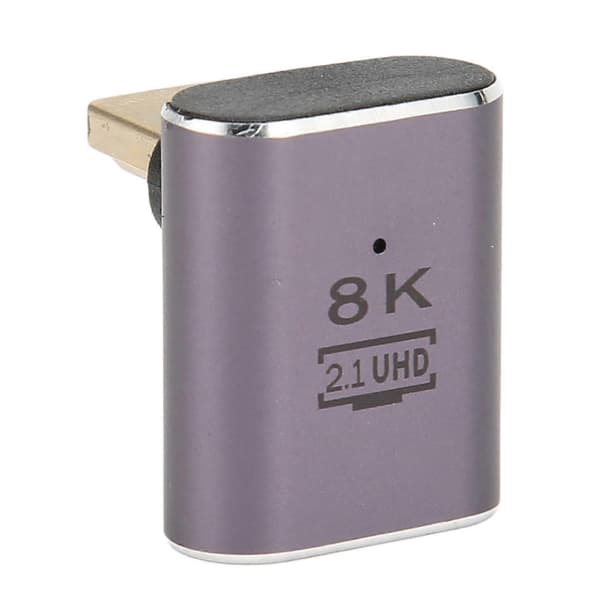8K 90 asteen suorakulmainen HD Multimedia Interface -sovitin merkkivalolla ja ripustusreiällä
