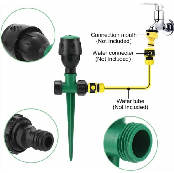Havesprinkler, plænesprinkler 360° roterende sprinkler til