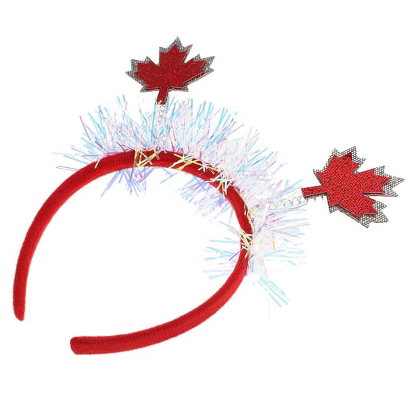 Lønnblad Hårbånd 2 stk Høst Hårtilbehør Glitter Hårbånd for Kvinner Canada Day Festfeiring