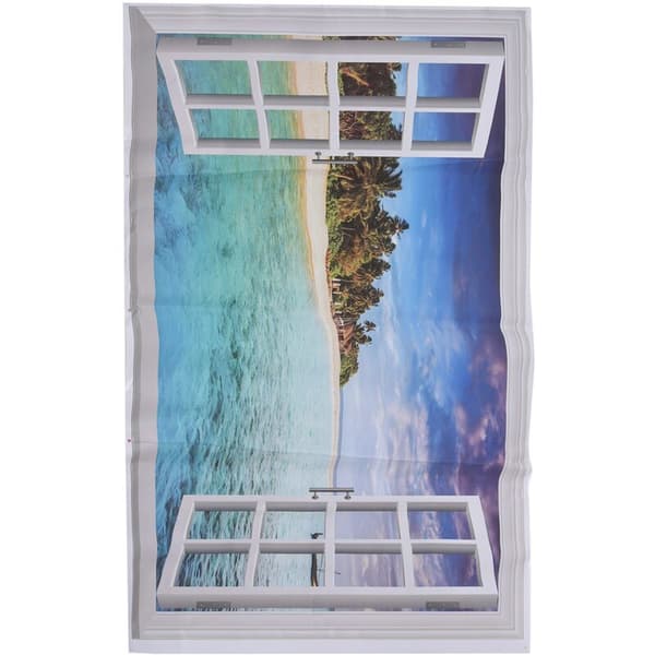 3D Ocean Nature View Decorative Window Decal Home Sticker Bedroom Picture Poster