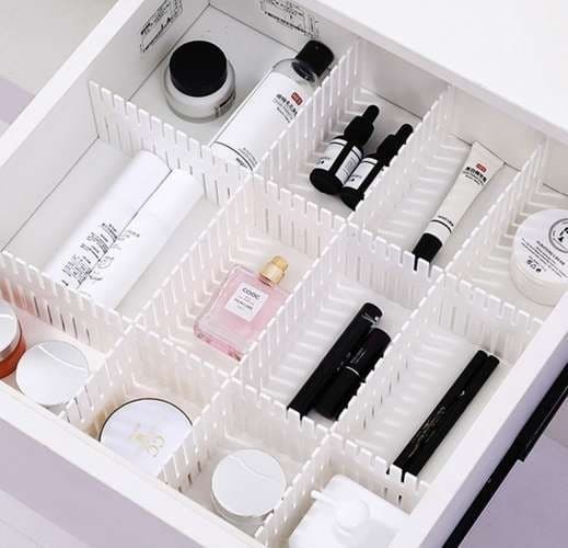 Adjustable Drawer Dividers, 8-Pack, Plastic, Customizable Kitchen Organizer 8-Pack