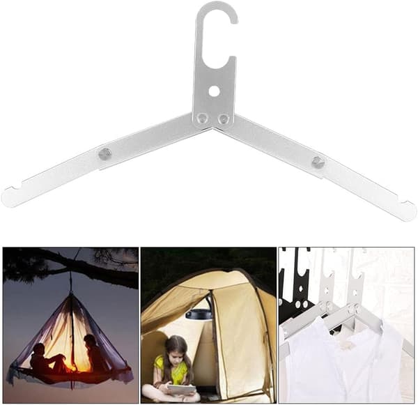 Kuffertbøjle Bærbar Sammenklappelig Aluminiumlegering Tøjstativ til Udendørs Camping Rejser (Sølv) Sølv Silver