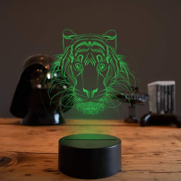 3D Lion Night Light USB Powered Touch Switch Remote Control