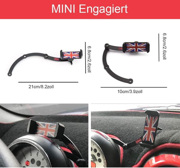 Mini Cooper 360° Invisible Foldable Mobile Phone Holder for Mini Cooper R55 R56 R57 R60 R61 (Mini R)