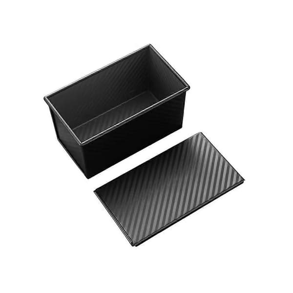 Svart rektangulær bølgeformet brødform med lokk mini rektangulær non-stick brød-/kakeform 20 x 10 cm