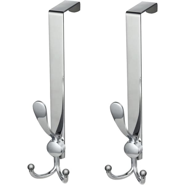 Dörrhängare, 2 st Borrfri rostfritt stål över dörrkrok, för sovrum badrum kök (Bredd 4,5 cm, Silver)