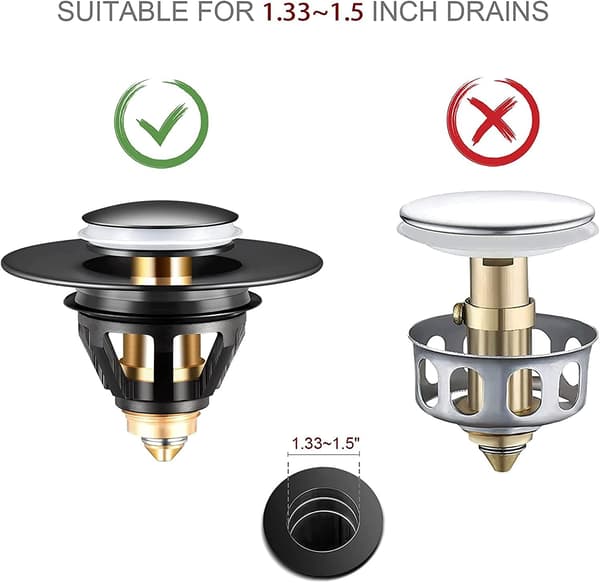 Sink Stopper, Bathroom Sink Drain Trap Bathtub Stopper Universal