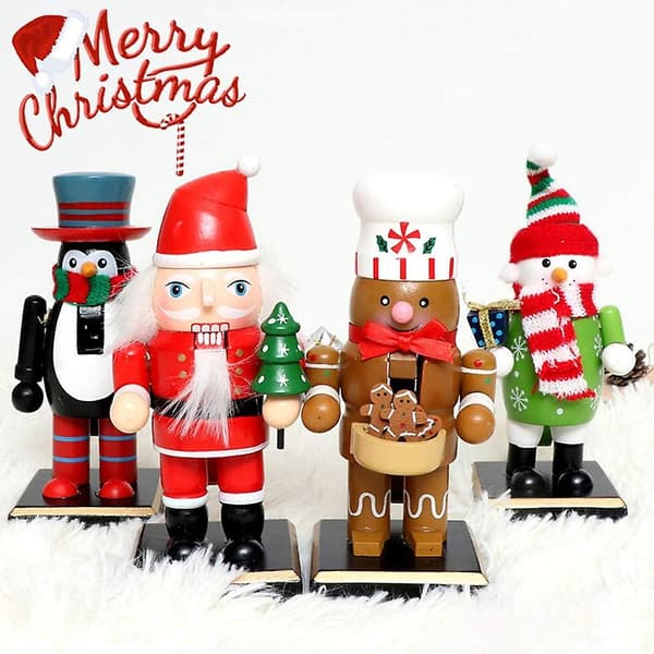 Nøtteknekker Julepynt, Tre Nøtteknekker Ornamenter Nøtteknekker Actionfigurer Leketøy