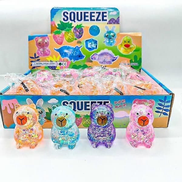 Pakke Glitter Squishy Klemmebolde, Tilfældig Farve, Bløde Glitrende TPR Klemmelegetøj, Søde Kawaii Dyre Sensoriske Legetøj Festgave til Børn
