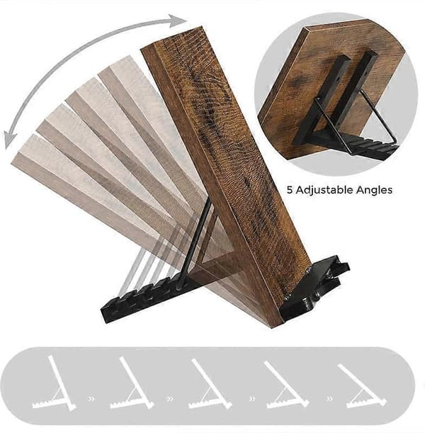 Folding Cookbook Stand, Recipe Book Holder with Clips