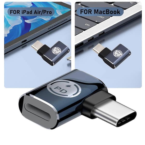 U2-058-LT017 Vinklet Design USB-C Hann til 8Pin Hunn Konverterer 480Mbps Dataadapter for iPhone