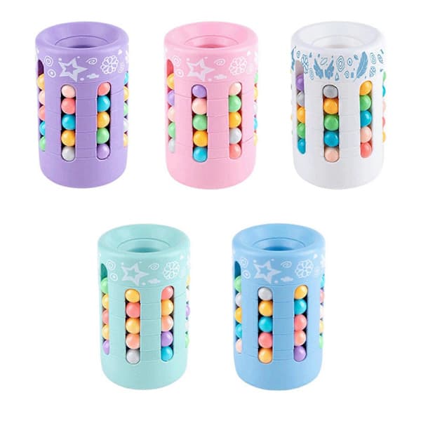 3D Stressavlastende Magic Beans Pennholder Puslespillkube med Roterende Bevegelse[HK] blå blue