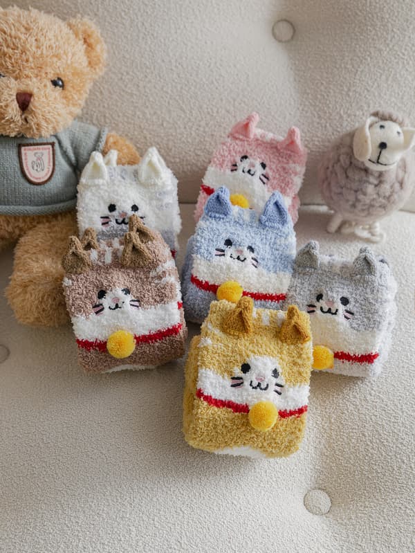 Smart Wool Socks Damestrømper Vinterstrømper Efterår og Vinter Mid-Tube Strømper Kattefleece Tykkere Varme Strømper (Grå)