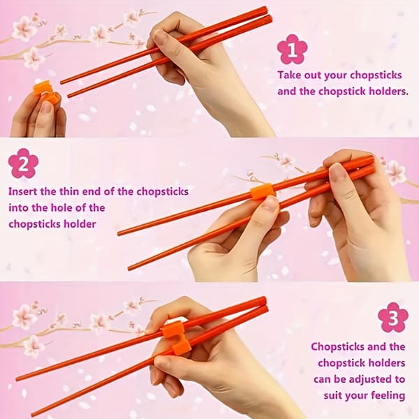 2 Pieces Beginner Chopsticks, Easy Non-Slip Training Utensils for Adult Beginners