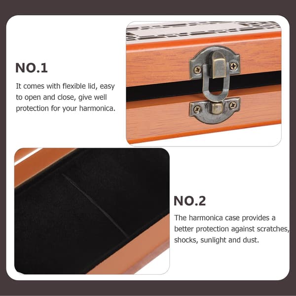 Harmonica Case Wood 24-Hole Lightweight Harmonica Storage Bag