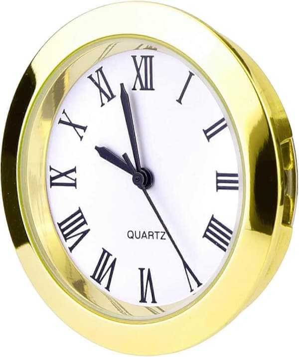 1-1/2 tommer (37 mm) Rund Quartz Urindsats med Romertal Passer til 35 mm Diameter Hul (Guldramme)