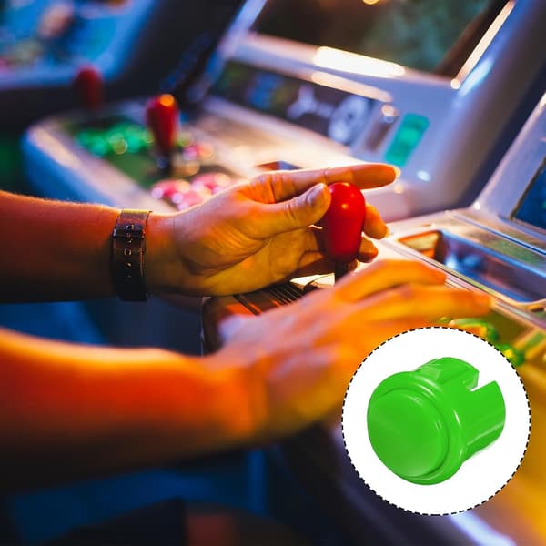 Starts Arcade-knapper ABS Micro Card Plug-knap til rammemaskine Fighting Game Console DC 12V Grøn pakke med 8
