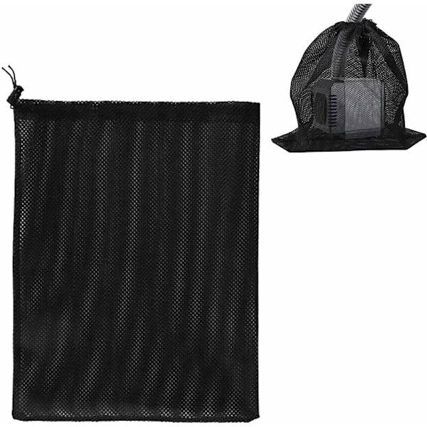 Pumpepose, 2 stk. pumpefilterpose, damppumpefilterpose, pumpenetpose, tilbehør til husholdningspumpefilter (41 31 cm, sort)