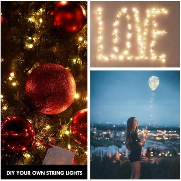 {hw} Photo Clips String Lights, 10 Meter 100 LED String Lights with Clips for Pictures