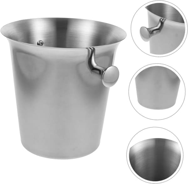 Thickened 3L Stainless Steel Ice Bucket with Cone Shape for Bar and Wine Chilling