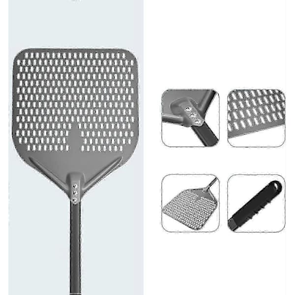 Profesjonell 88,4 cm ekstra stor svingbar perforert pizzaspade med hardanodisert aluminiumskonstruksjon