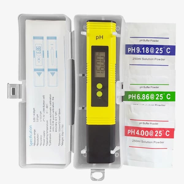 High-precision pH meter (±0.01), water quality analyzer, pool pH meter Quality Tester with blue backlit LCD and ATC