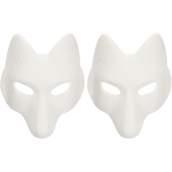 Djurmasker 2 rävmask, Halloween vit rävmask AA