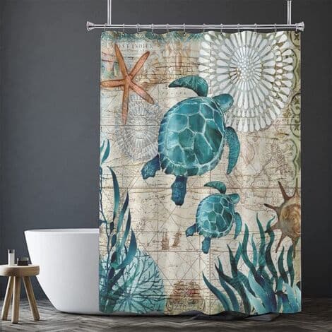 Dusjforheng 180 x 200 cm – 12 kroker inkludert – Vanntett polyesterstoff – Hurtigtørkende – Maskinvaskbart