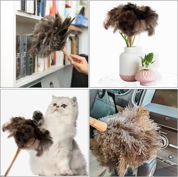1 pc Natural Fluffy 16 inch Ostrich Duster with Washable Reusable