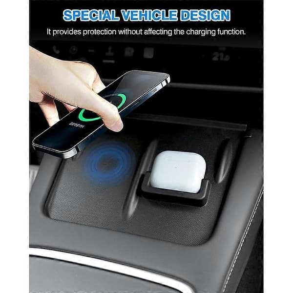 For Model Y Model 3 2021 2022 Midtkonsoll Trådløs Lader Matte - Trådløs Ladematte Anti-skli