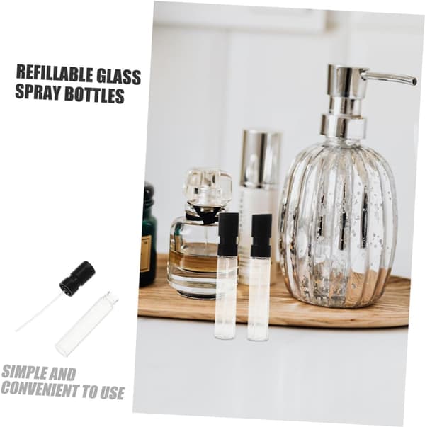 12 st Mini Glas Parfymsprayflaskor Påfyllningsbara Rese Köln Atomizer Provflaska