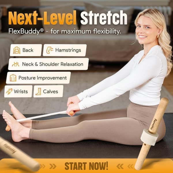 Stretching Tool - 2-in-1 Flexibility & Back Trainer | Daily Mobility & Pain Relief | Compact Stretching Aid for Home, Office & Gym [Ho]