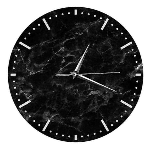 Creative Simple Marbling Pattern Wall Clock Acrylic Square Hanging For Store Display 1-pack (FMY) Black 30x30cm