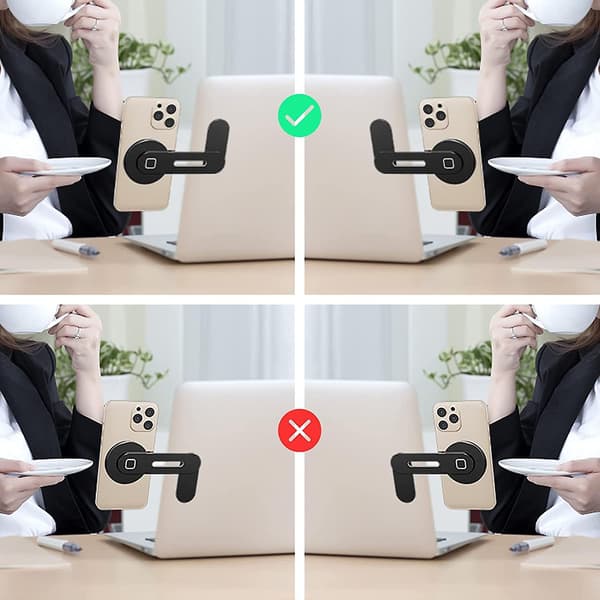 Magnetisk Laptop Telefonholder til Laptop, Magsafe Tilbehør, Foldbar og Justerbar Computerskærm Side Telefonbeslag til iPhone 13 Pro Max/13pro/13