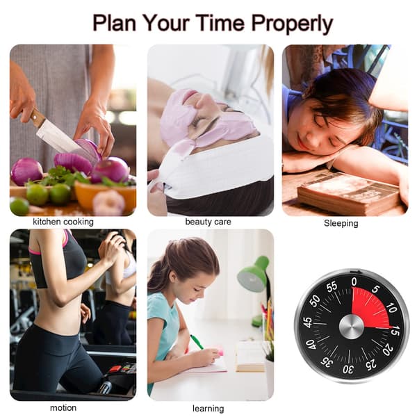 Basics Mekanisk og magnetisk timer, magnetisk timer maks. 60 minutter, resterende tidsvisning og akustisk alarm